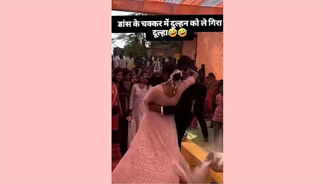 The groom and bride stole the show with their dance - but what happened next made everyone laugh out loud