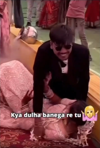 The groom and bride stole the show with their dance - but what happened next made everyone laugh out loud